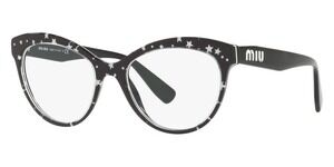 NWT Miu Miu MU04R-138101-140 Black Round 51mm Glasses